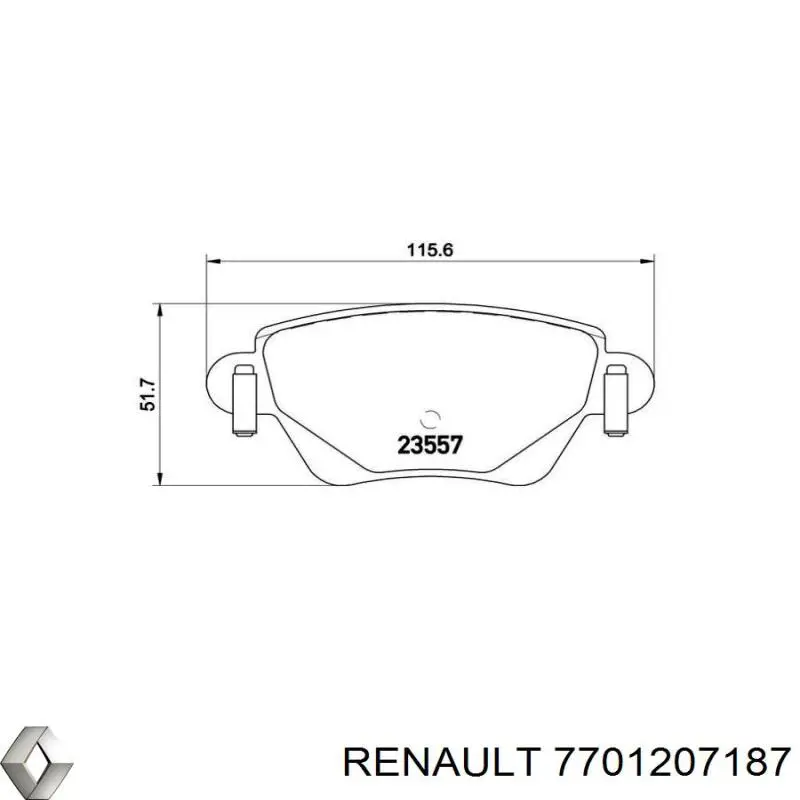 Купити 7701207187 Renault (RVI) Задні колодки