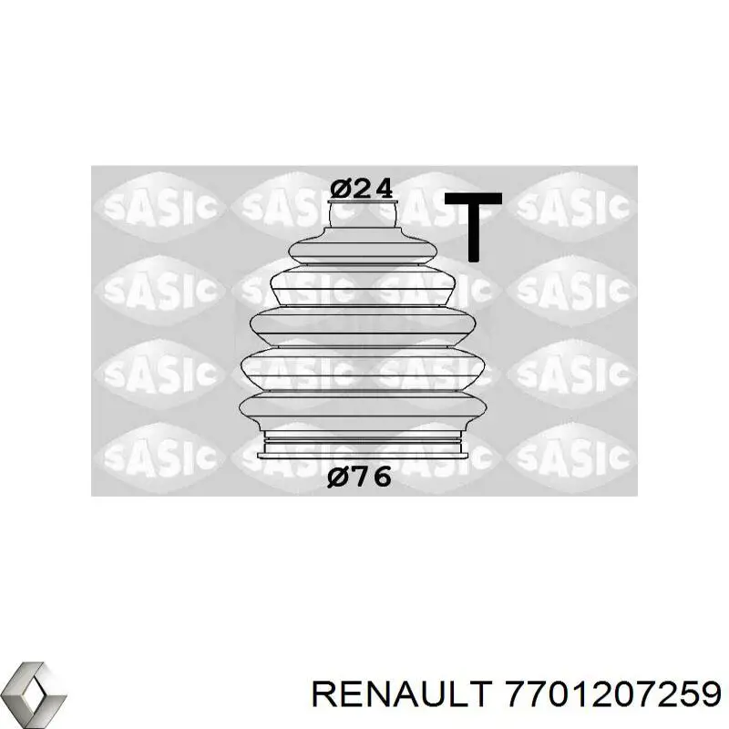 7701207259 Renault (RVI) Пильник ШРУСа зовнішній, передній піввісі