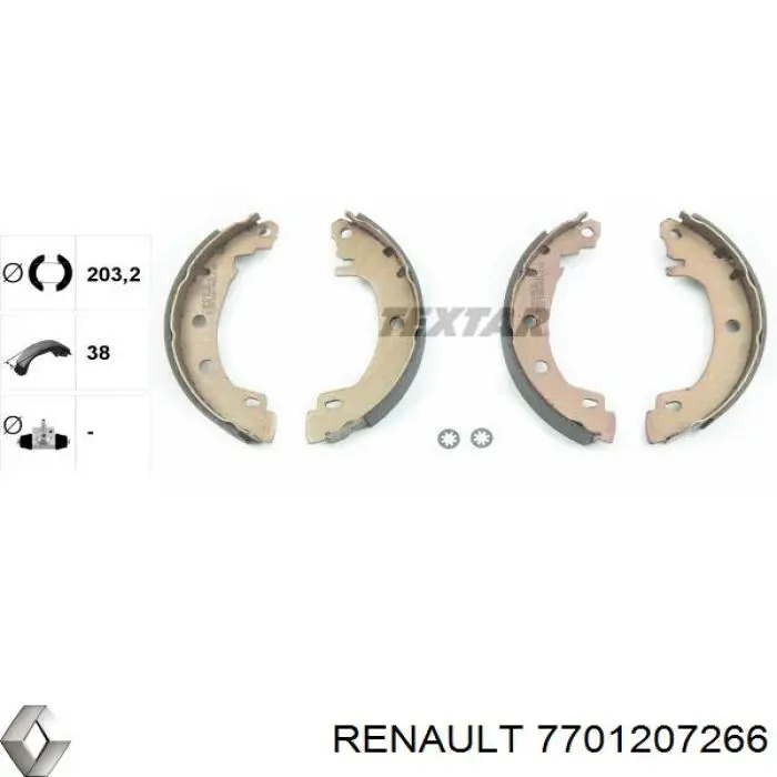 Колодки гальмові задні, барабанні Renault (RVI) 7701207266 ціна, від 17.10 USD