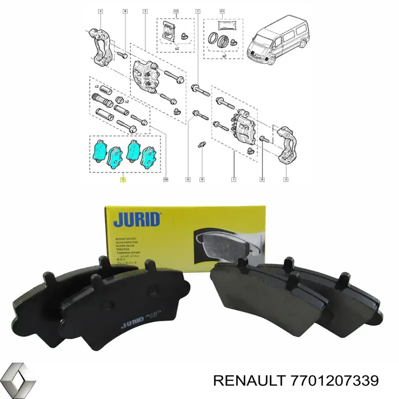 Тормозні колодки Renault (RVI) 7701207339