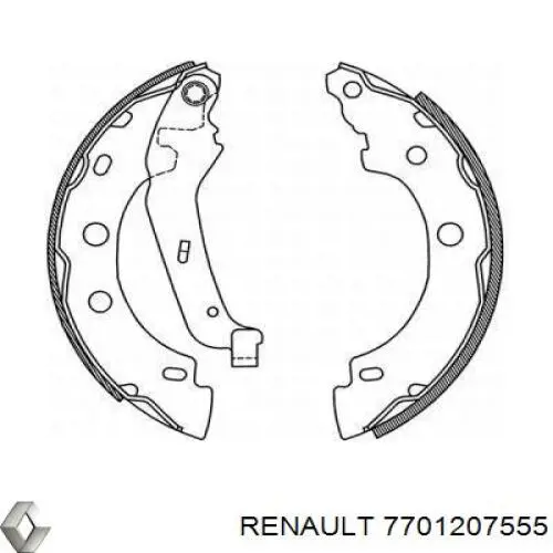 Купити 7701207555 Renault (RVI) Колодки гальмові задні, барабанні