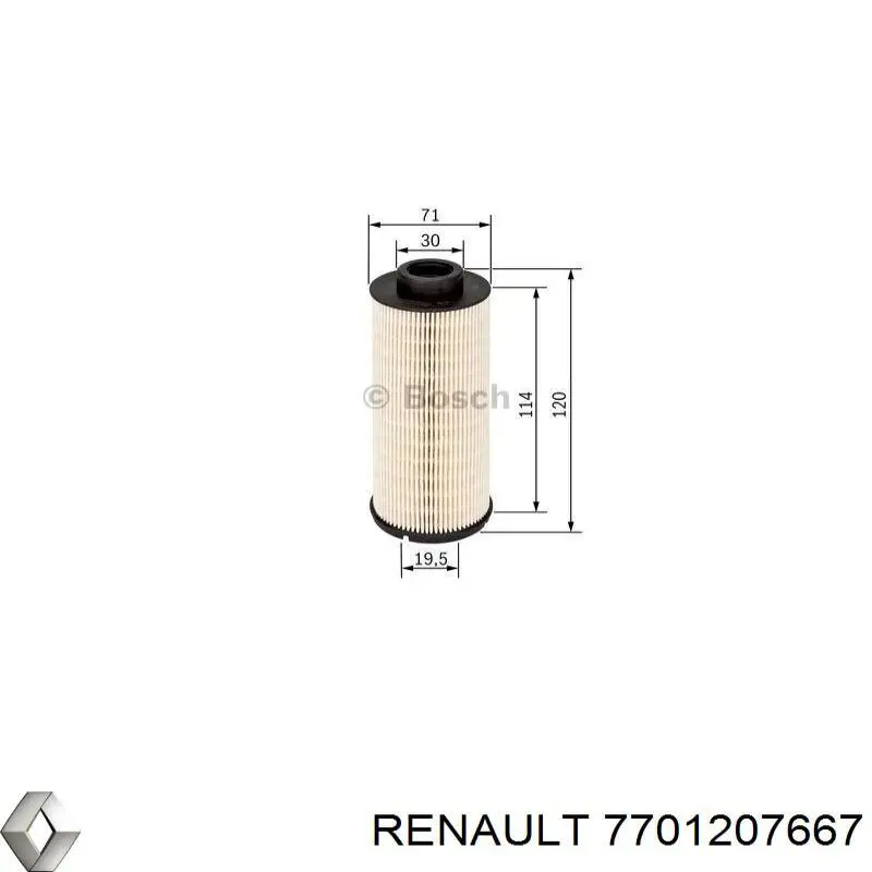 Паливний фільтр 7701207667 Renault (RVI)