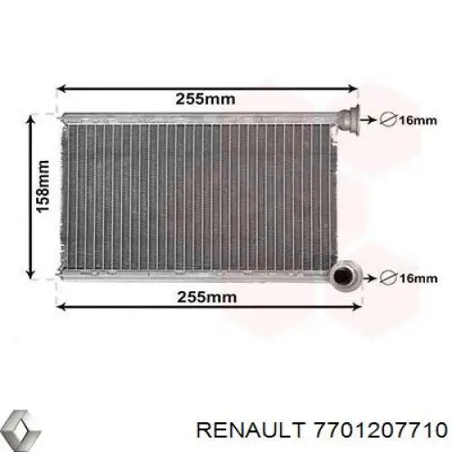 Радіатор пічки (обігрівача) 7701207710 Renault (RVI)