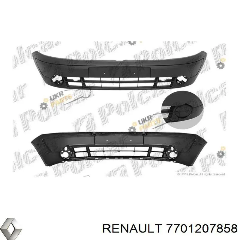 Накладка бампера переднього Renault (RVI) 7701207858 ціна, від 43.67 USD