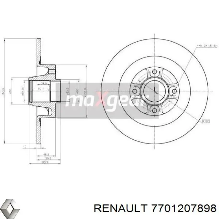 7701207898 Renault (RVI) Дискові гальма
