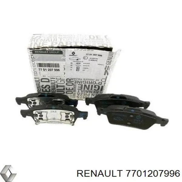 7701207996 Renault (RVI) колодки гальмові задні, дискові