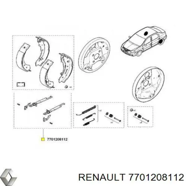 Механізм підведення (самопідведення) барабанних колодок/розвідний ремкомплект Renault Clio SYMBOL (LU) (Рено Кліо)