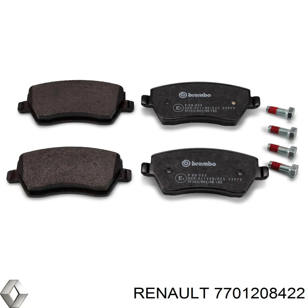 Передні тормозні колодки 7701208422 Renault (RVI)