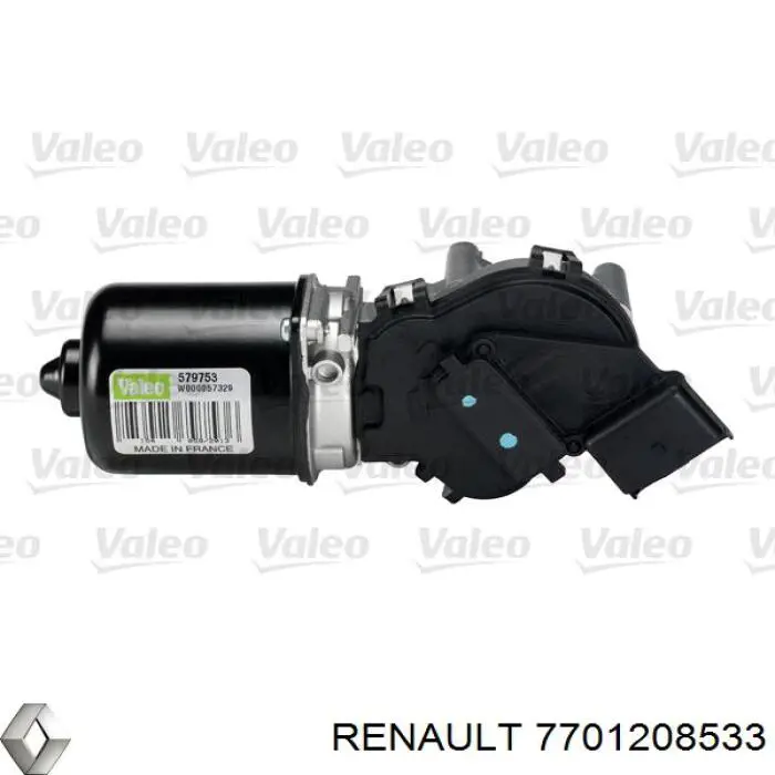 Двигун склоочисника лобового скла (трапеції) 7701208533 Renault (RVI)