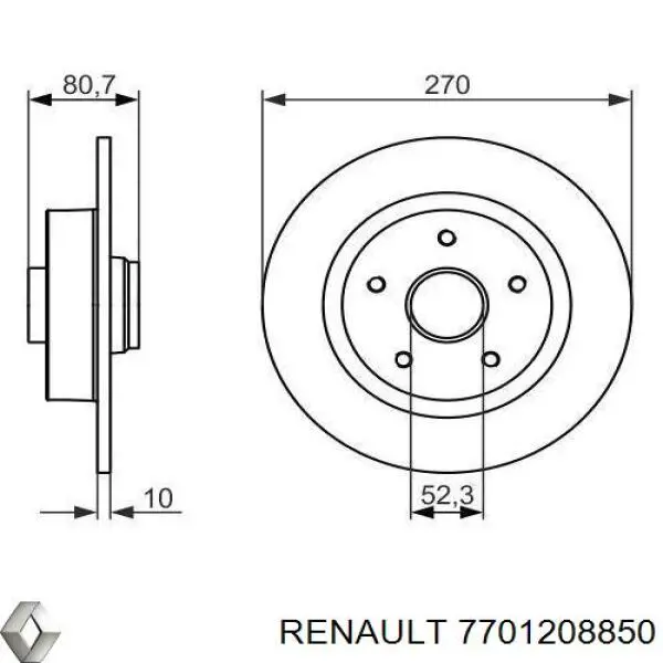 Гальмівні диски 7701208850 Renault (RVI)