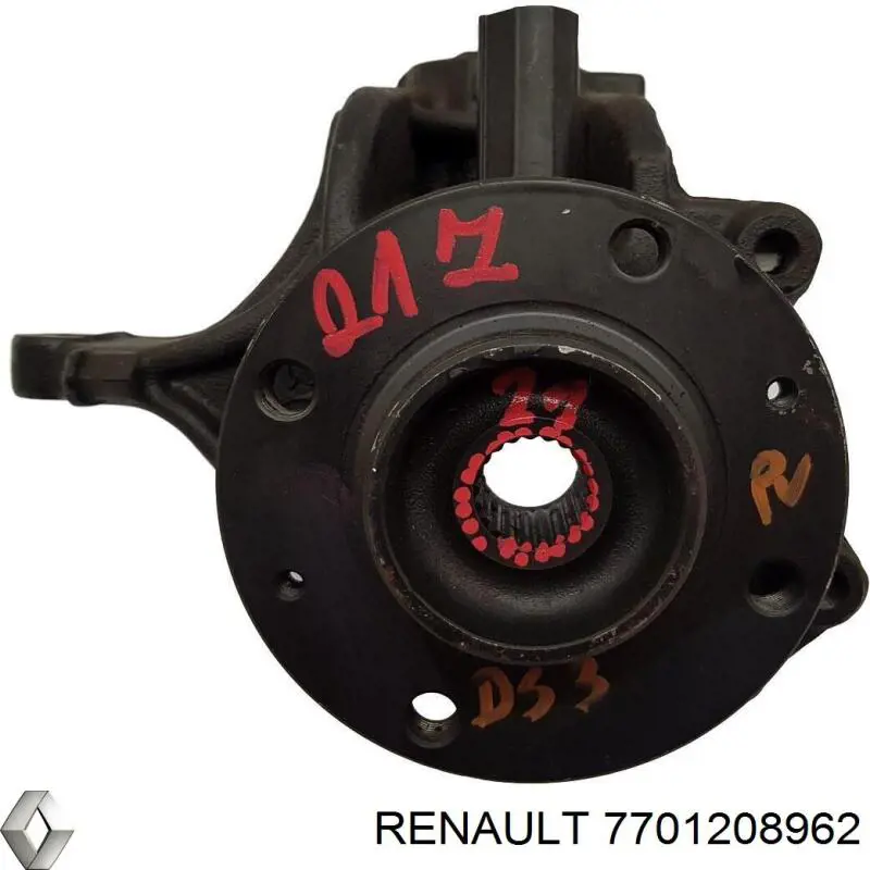 Цапфа поворотна ліва Renault (RVI) 7701208962 ціна, від 650.82 USD