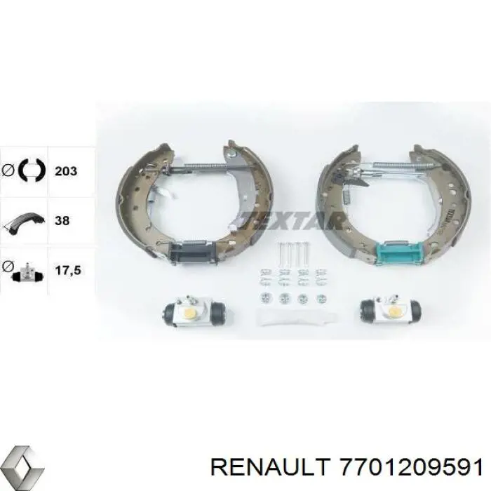 Колодки гальмові задні, барабанні Renault (RVI) 7701209591 ціна, від 23.05 USD