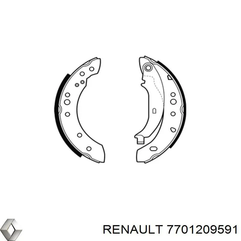 Колодки гальмові задні, барабанні 7701209591 Renault (RVI)