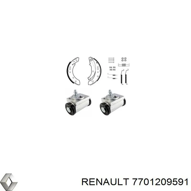 Купити 7701209591 Renault (RVI) Колодки гальмові задні, барабанні
