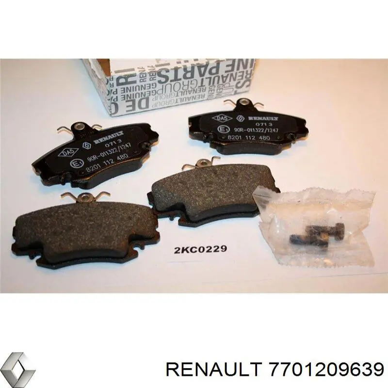 Передні тормозні колодки 7701209639 Renault (RVI)