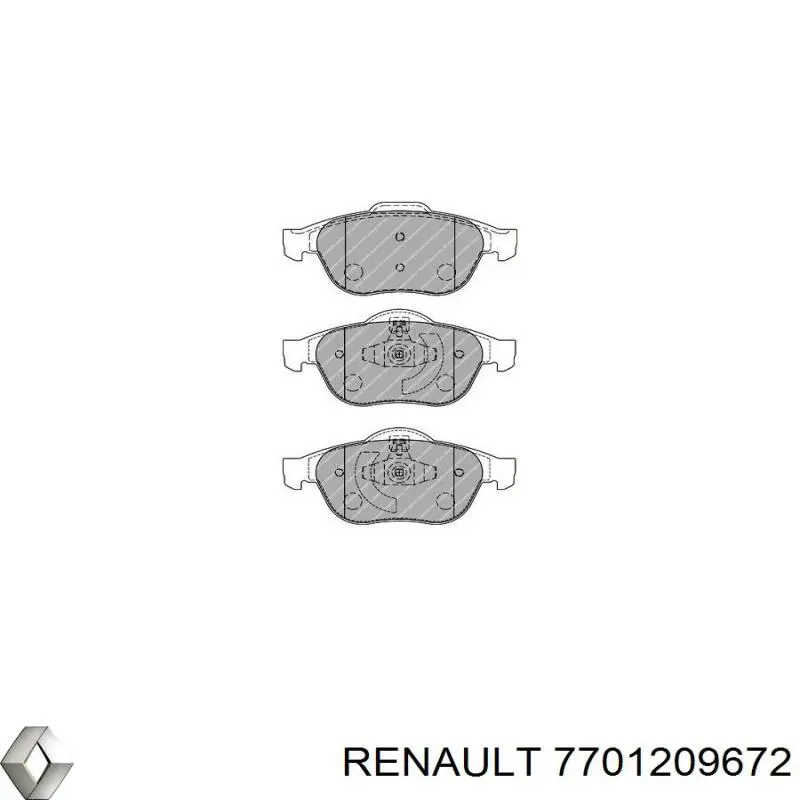 Купити 7701209672 Renault (RVI) Колодки гальмівні передні, дискові