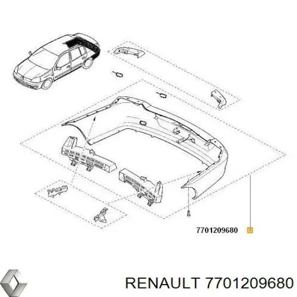 Кожух бампера заднього Polcar 6057962 ціна, від 53.94 USD