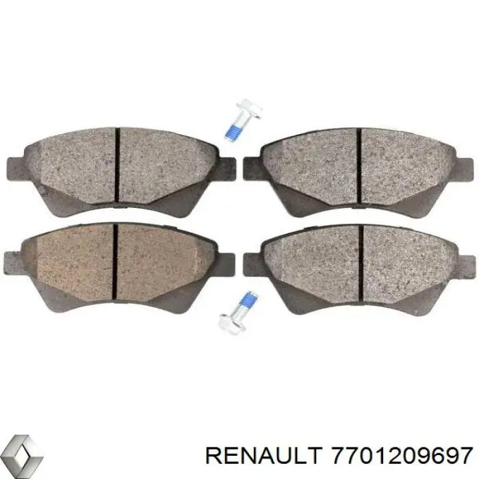 Колодки гальмівні передні, дискові 7701209697 Renault (RVI)