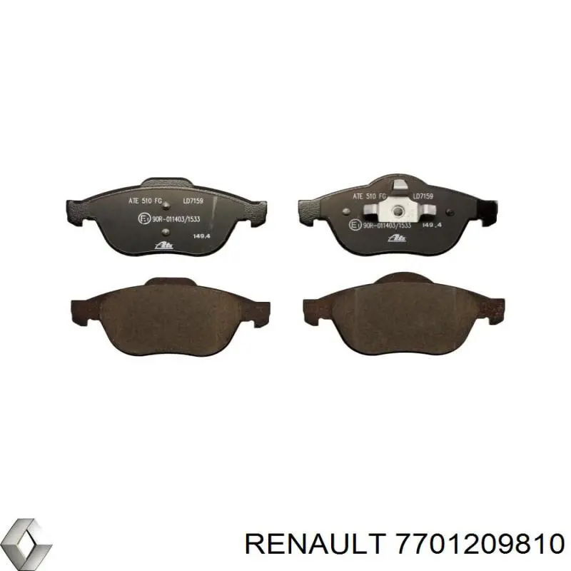 7701209810 Renault (RVI) Передні гальмівні колодки