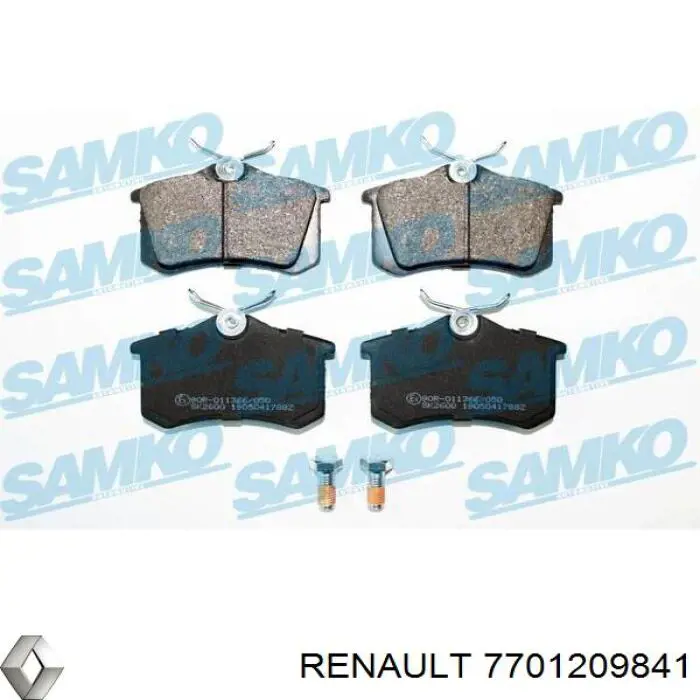 Задні дискові колодки Renault (RVI) 7701209841