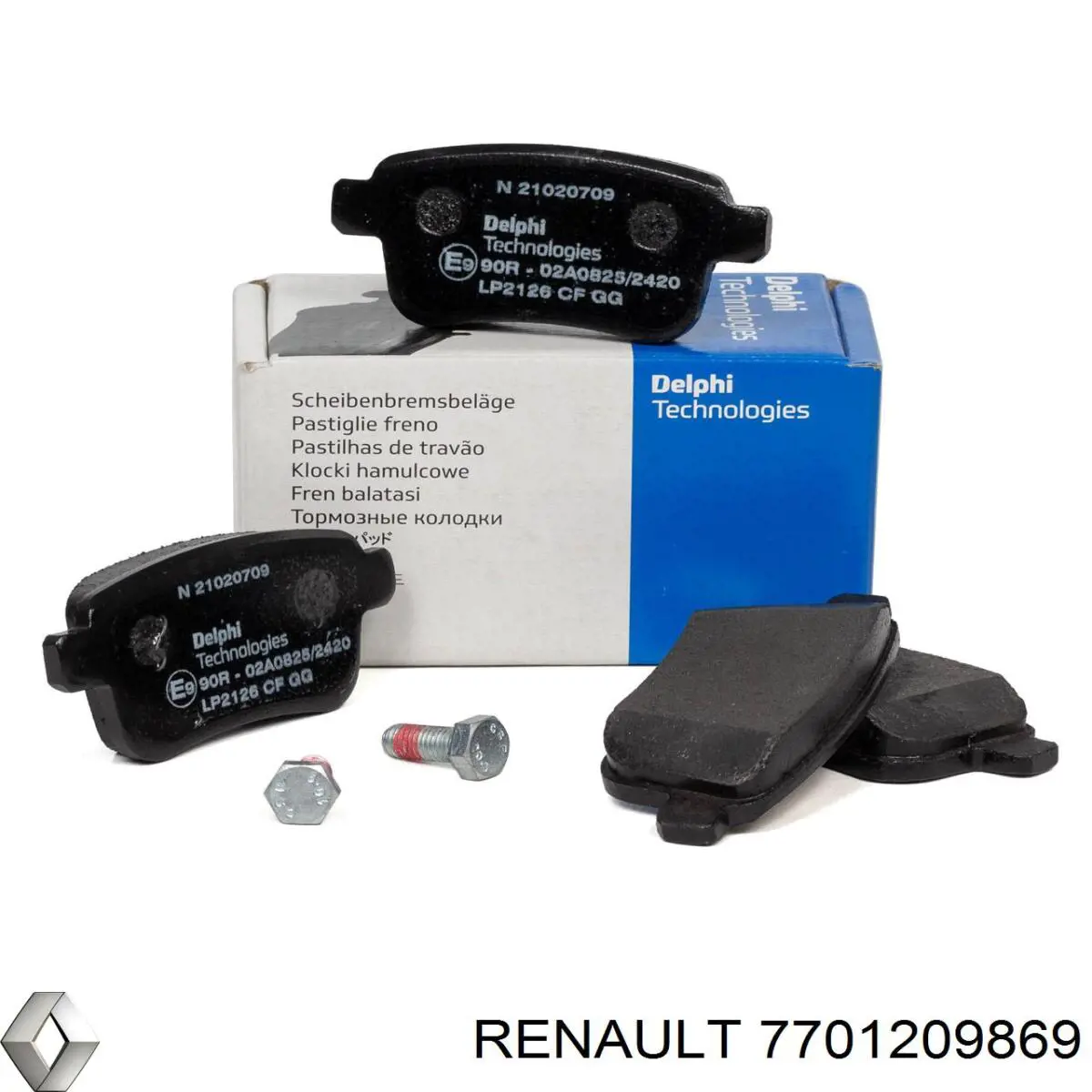 Задні гальмівні колодки 7701209869 Renault (RVI)