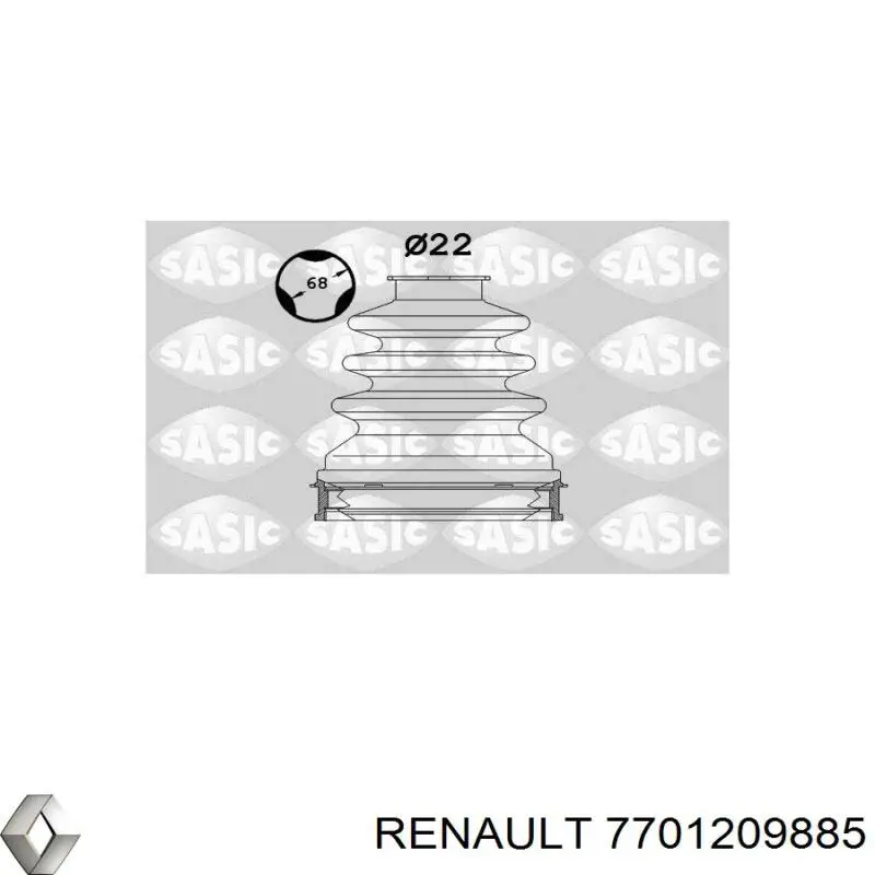 Пильник шарніра кутових швидкостей внутрішній передній лівий Renault (RVI) 7701209885 ціна, від 16.80 USD