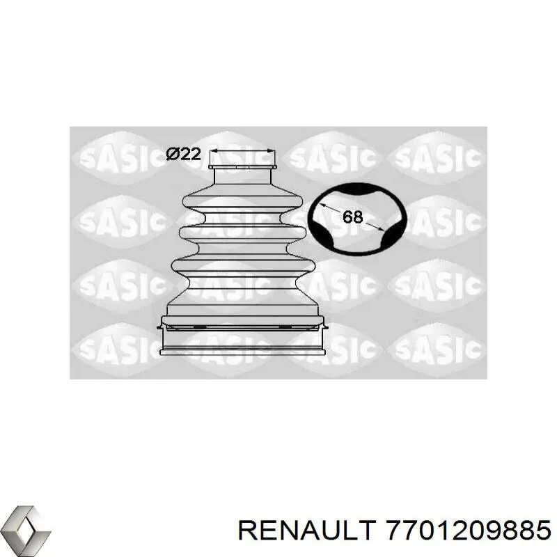 7701209885 Renault (RVI) пильник шруса внутрішній лівий