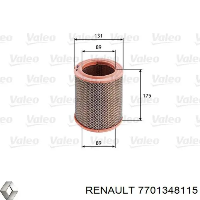 7701348115 Renault (RVI) фільтр повітряний