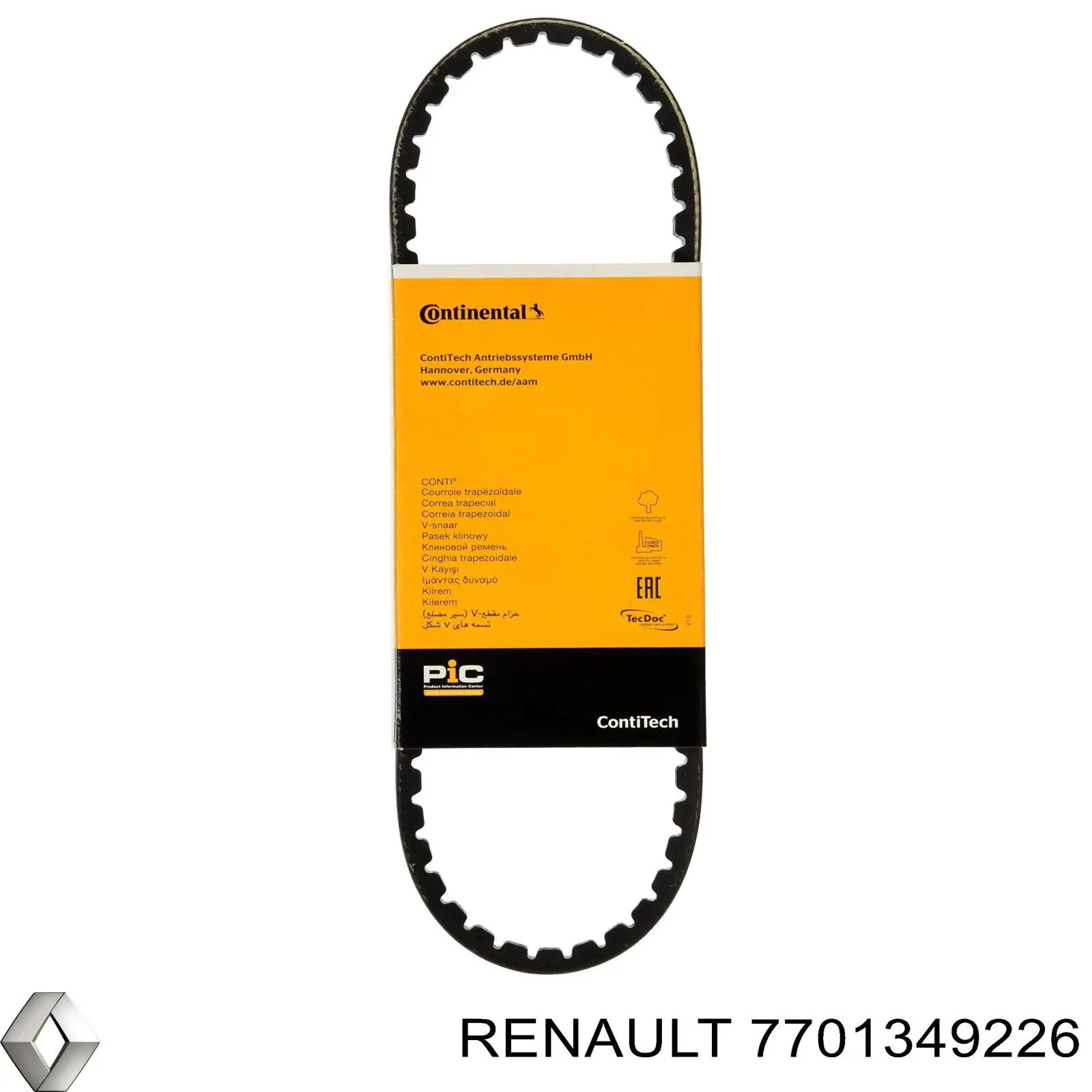 Ремінь приводний, агрегатів 7701349226 Renault (RVI)