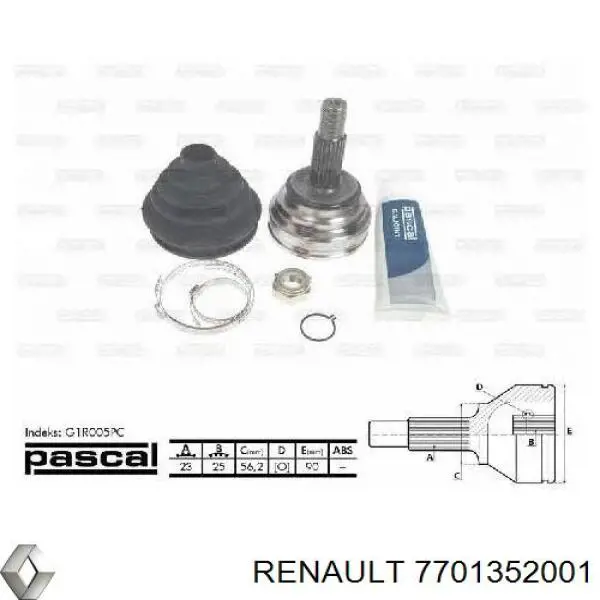Піввісь передня, права General Ricambi RE3127 ціна, від 152.22 USD