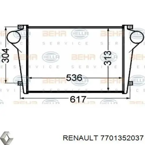 Радіатор основний Renault (RVI) 7701352037 ціна, від 46.01 USD