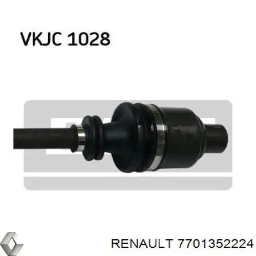 Піввісь передня, права Renault (RVI) 7701352224 ціна, від 58.72 USD