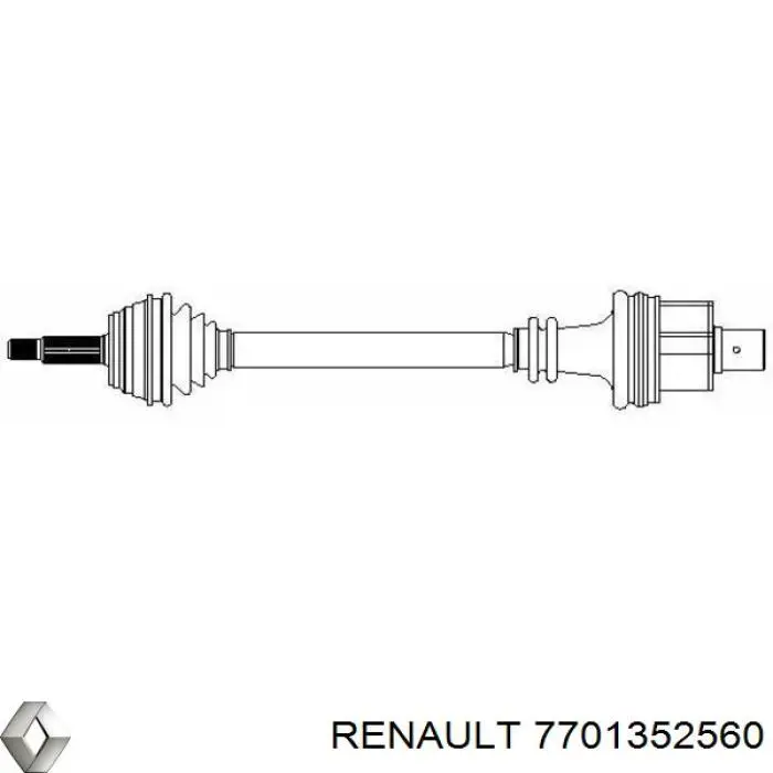 Піввісь (привід) передня, права 7701352561 Renault (RVI)