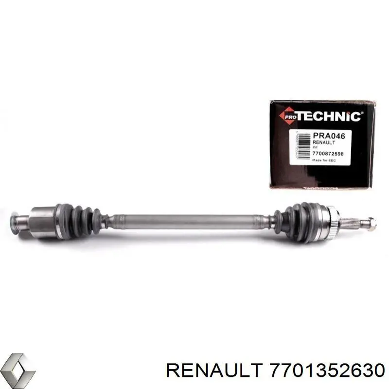 Піввісь передня, права Renault (RVI) 7701352630 ціна, від 90.40 USD