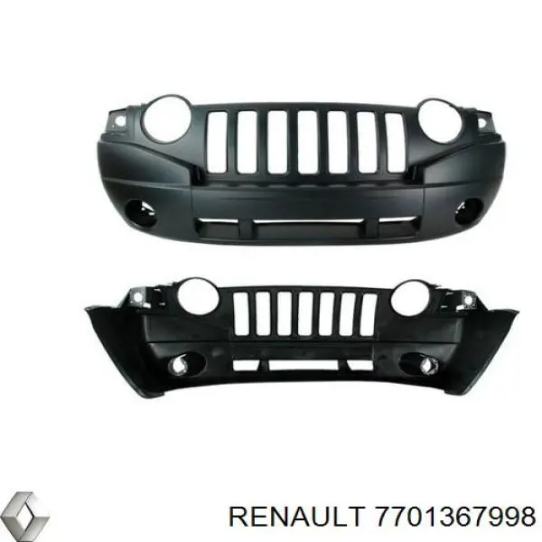 Бампер передній Renault (RVI) 7701367998