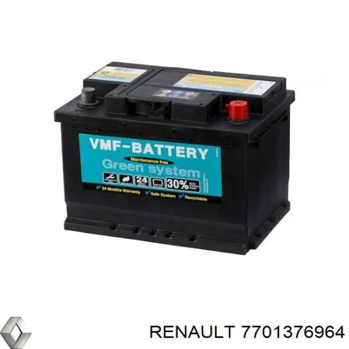 7701376964 Renault (RVI) акумуляторна батарея, акб