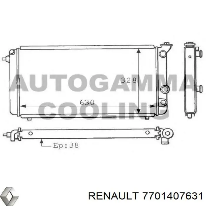 7701407631 Renault (RVI) Радіатор охолодження двигуна