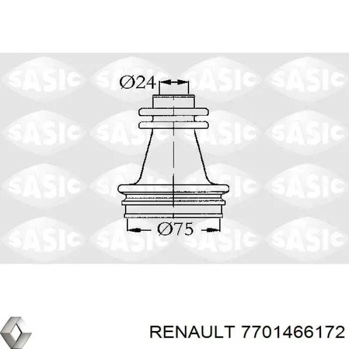 7701466172 Renault (RVI) пильник шруса внутрішній, передній піввісі