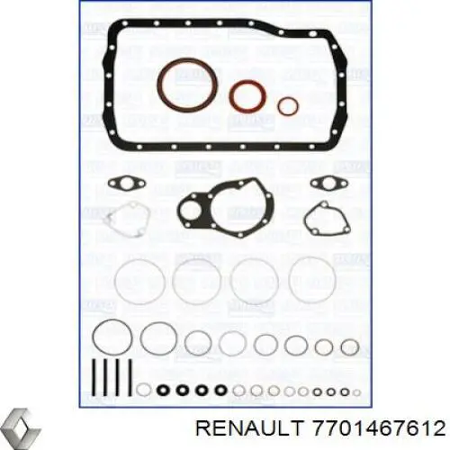 7701467612 Renault (RVI) комплект прокладок двигуна, нижній
