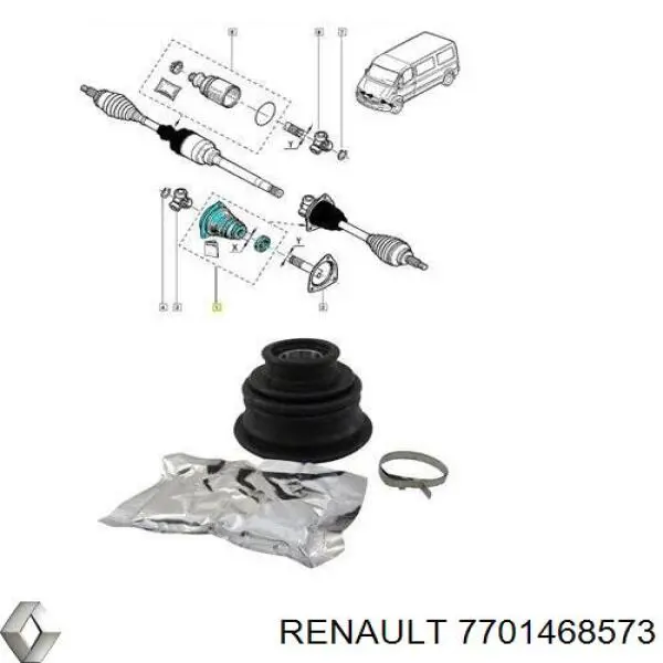 Пильник шарніра кутових швидкостей внутрішній передній лівий Renault (RVI) 7701468573 ціна, від 21.83 USD