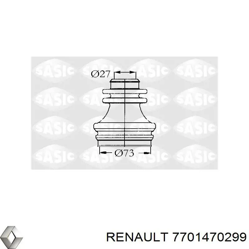 Пильник ШРУСа внутрішній, правий Renault (RVI) 7701470299 ціна, від 5.72 USD