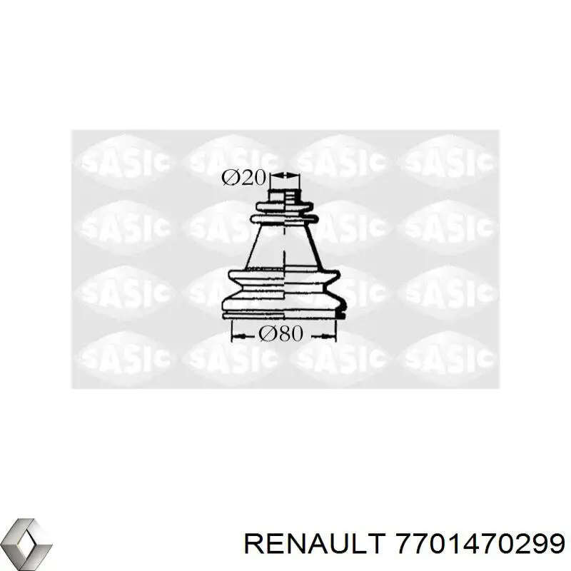 Купити 7701470299 Renault (RVI) Пильник гранати внутрішній, правий