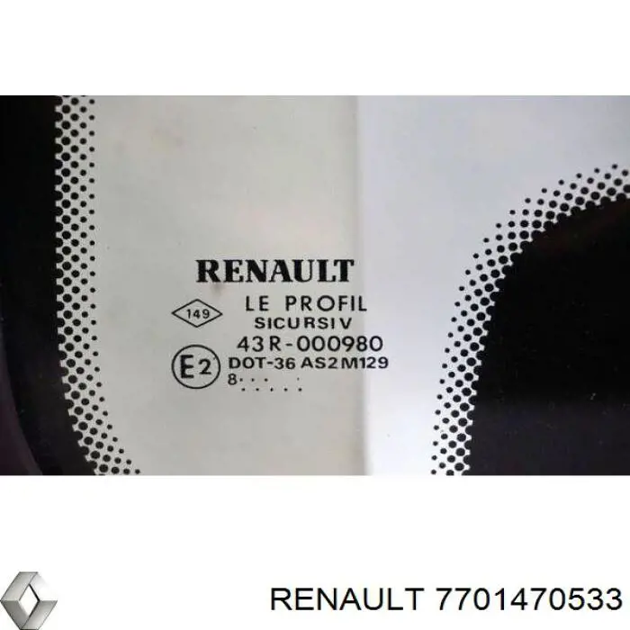 Скло кузова бокове ліве, зсувне Renault Kangoo (KC0) (Рено Канго)