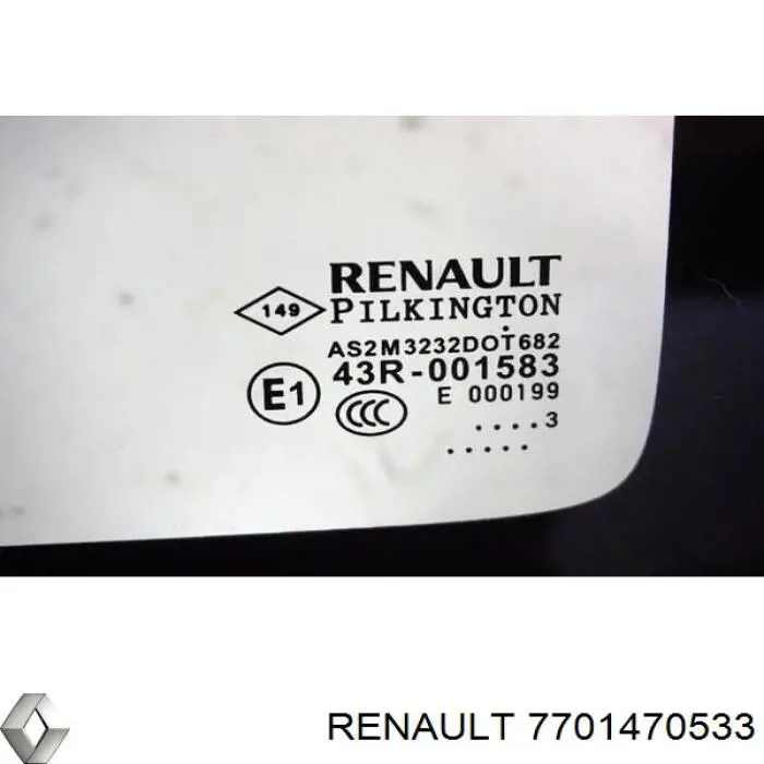 Купити 7701470533 Renault (RVI) Скло кузова бокове ліве, зсувне