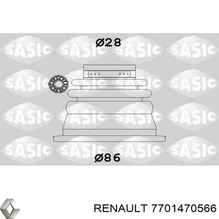 Пильник шарніра кутових швидкостей внутрішній передній лівий Renault (RVI) 7701470566 ціна, від 23.79 USD