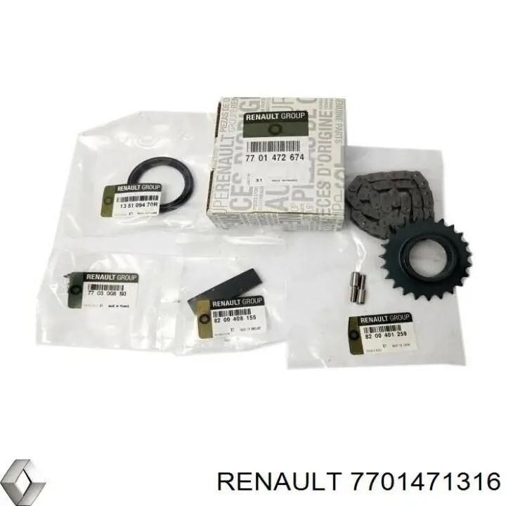 7701471316 Renault (RVI) ланцюг масляного насоса, комплект