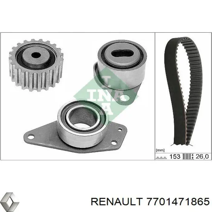 Комплект ГРМ Renault (RVI) 7701471865 ціна, від 88.85 USD