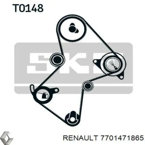 Комплект ГРМ 7701471865 Renault (RVI)
