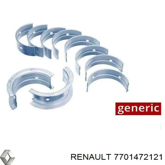 Вкладиші колінвала, корінні, комплект, стандарт (STD) Renault Laguna 1 (B56) (Рено Лагуна)