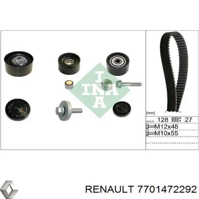 Комплект ГРМ Renault (RVI) 7701472292